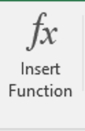 Screenshot: Excel button reading "fx Insert Function"